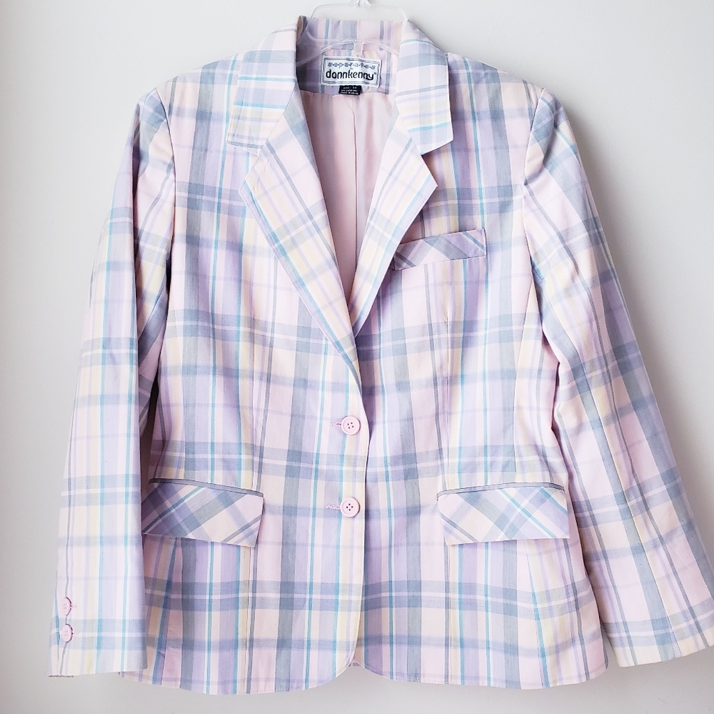 Vintage Separates by DonnKenny Pastel Plaid Blazer